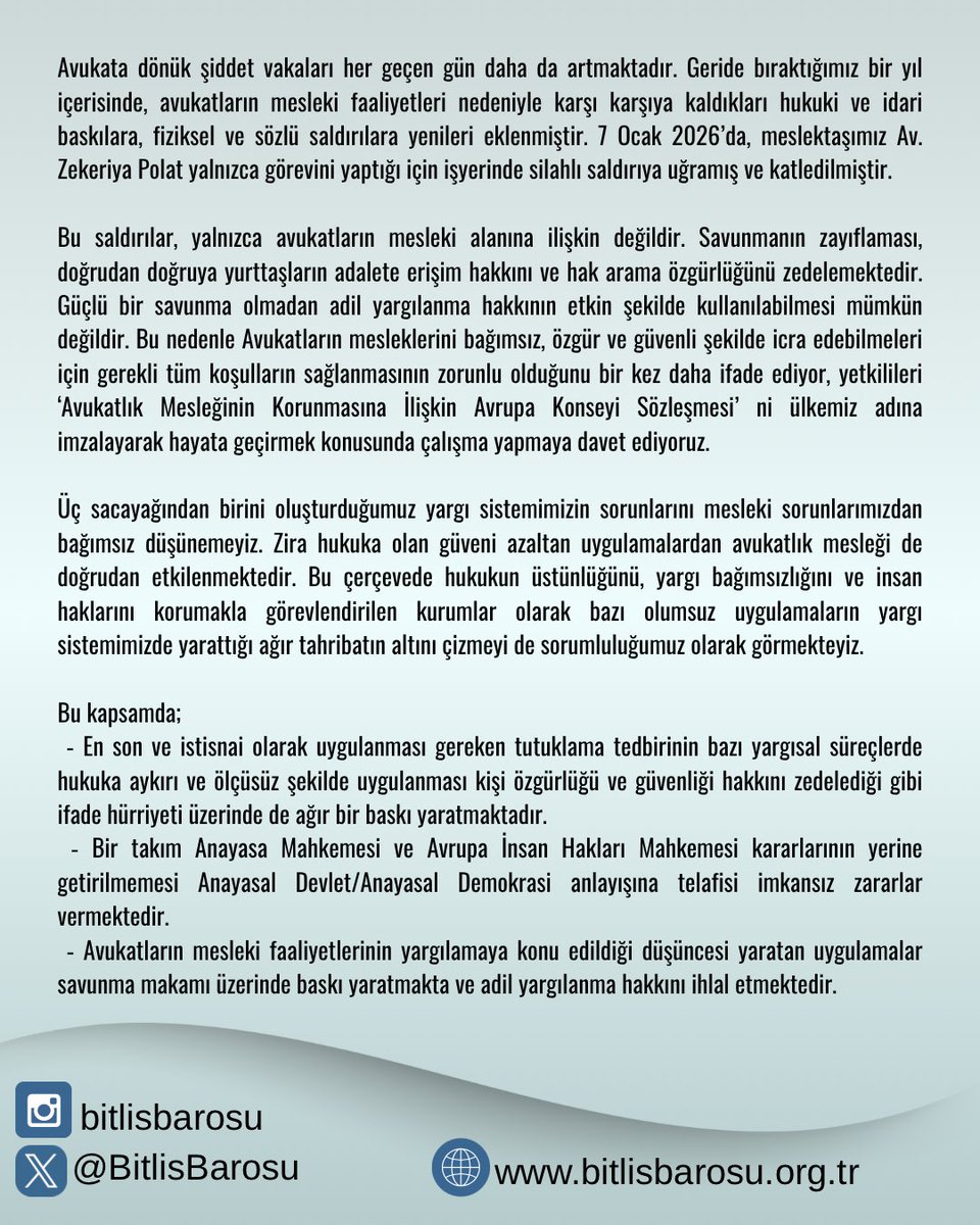 BİTLİS BAROSU tweet media
