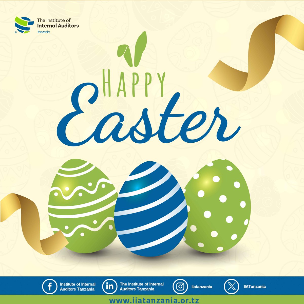 The Institute of Internal Auditors Tanzania  wishes all our members, partners, and stakeholders a blessed Easter filled with hope, renewal, and joy.

Happy Easter!
#IIATanzania #happyeaster