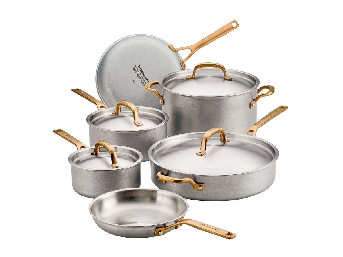 luxurylifestyle's tweet image. New KitchenAid® Stonewash Stainless Steel 5-Ply Clad Cookware luxurylifestyle.com/headlines/new-… #pots #pans #cookware #kitchentools