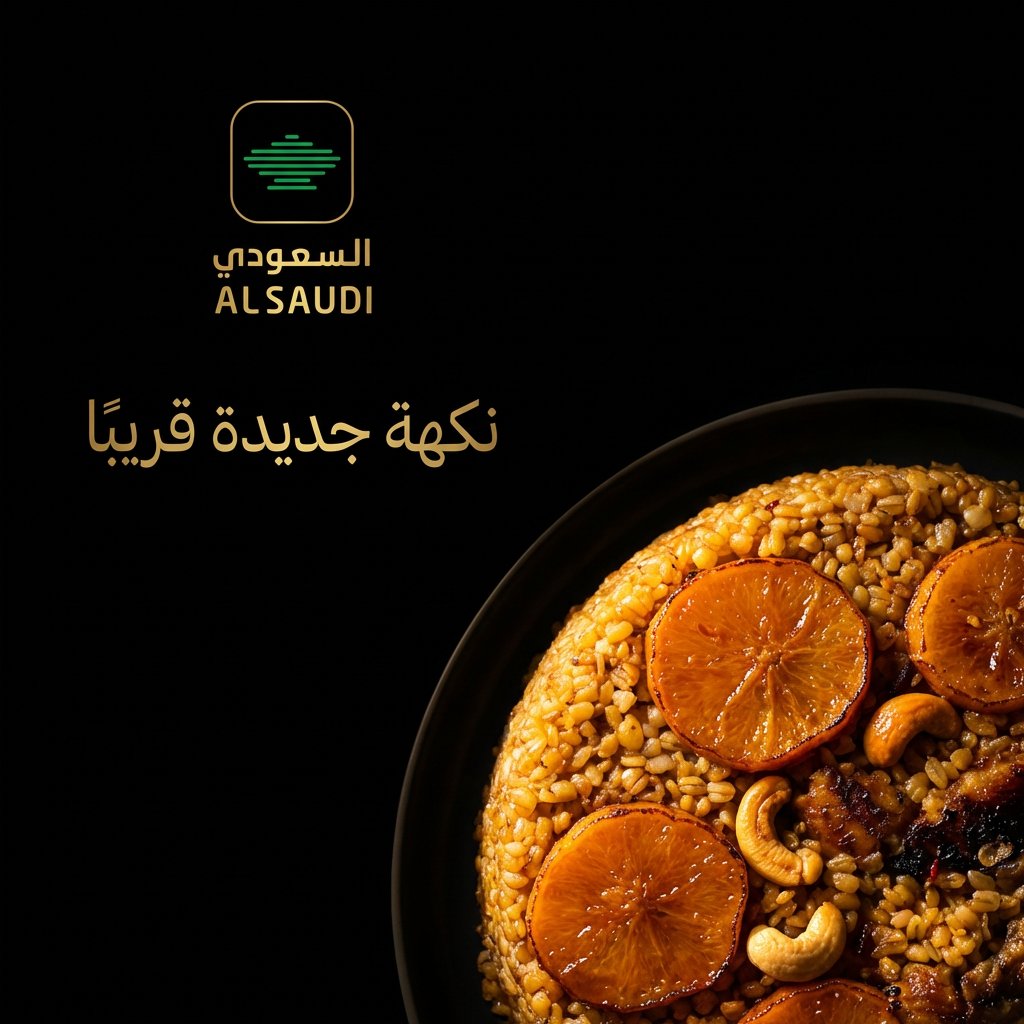 ALSAUDI_SA's tweet photo. "لأنكم تستحقون التجديد.. جبنا لكم نكهة بتغير موازين السفرة! 🥘✨

لا هي كبسة عادية، ولا هي طعم مرّ عليكم قبل. خلوكم على الموعد.. قريباً جداً!" https://t.co/5EiJISpToK