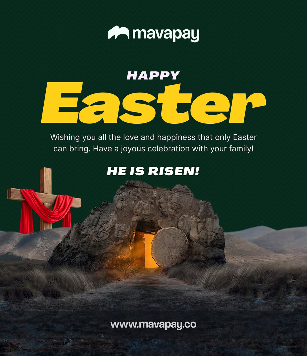 mavapay's tweet photo. The tomb is empty. The King is alive. 

Hope is here! Endless, unwavering, and for us all.

Happy Easter 💚 https://t.co/ckM3l3V13L