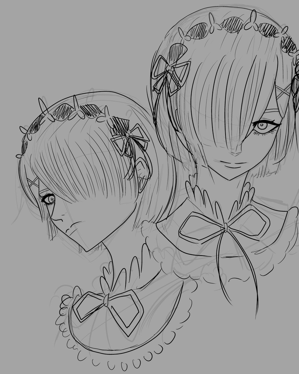 Anon sketch comm of Rem and Ram
