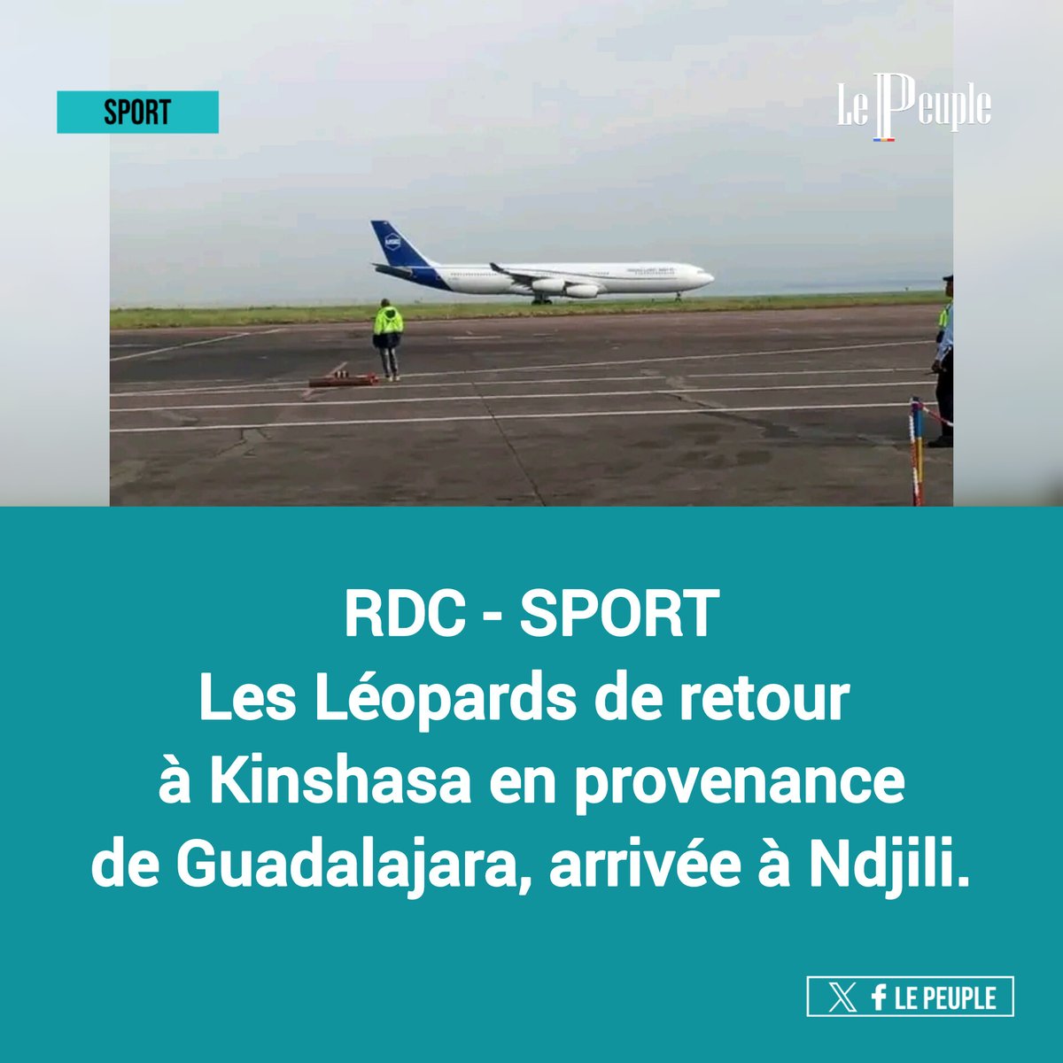 lePeuple_cd's tweet photo. RDC 🇨🇩 | SPORT
Les Équipe nationale de football de la RDC sont arrivés à Aéroport international de N'djili en provenance de Guadalajara.
#RDC #Football #LePeuple https://t.co/hkNNTtmdhr