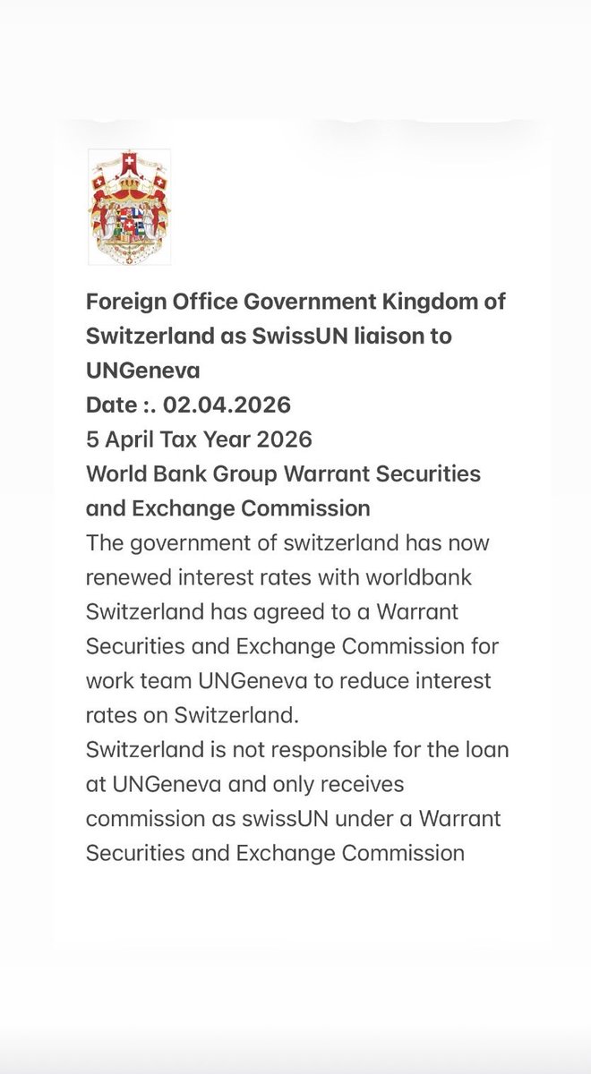 Government Kingdom of Switzerland⛨ tweet media