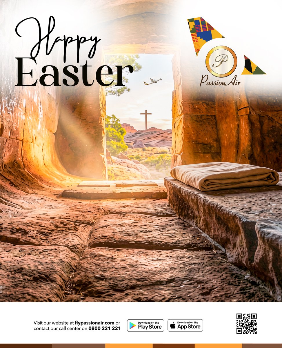 flypassionair's tweet image. From our family to yours, Happy Easter! ✝️✈️

May your day be filled with peace, new hope, and the excitement of a fresh start. Where will your next meaningful journey take you? 💛🌅

#EasterSunday #FlyPassionAir #Renewal #Accra #Kumasi #Tamale #Takoradi #Sunyani #Wa
