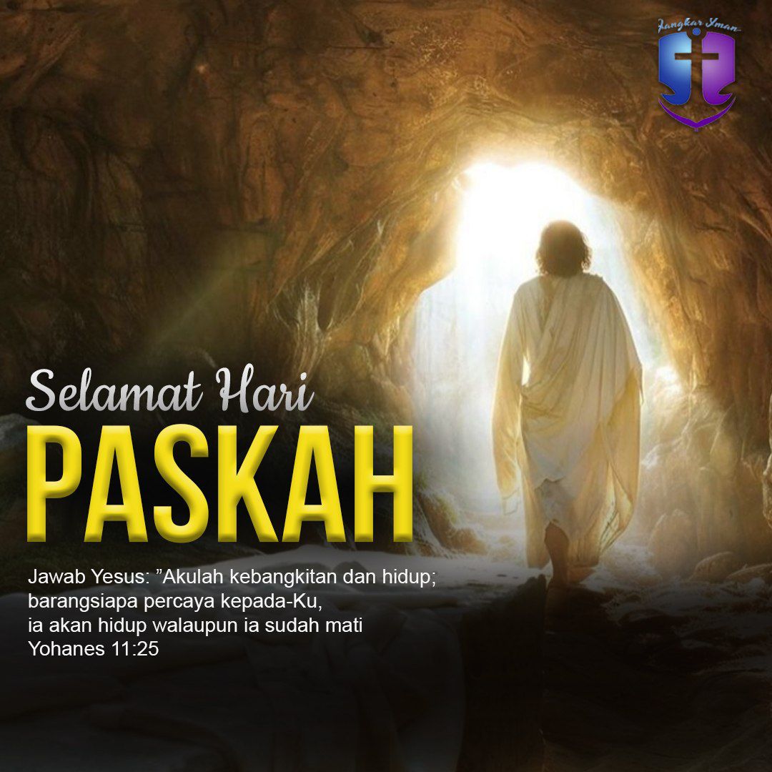 JangkarIman's tweet photo. Shalom, 

Selamat Paskah, Tuhan Yesus bangkit, Dia telah bangkit mengalahkan maut.

Matius 28:5-6 
"Janganlah kamu takut; sebab aku tahu kamu mencari Yesus yang disalibkan itu.Ia tidak ada di sini, sebab Ia telah bangkit, sama seperti yang telah dikatakan-Nya. 

Tuhan memberkati https://t.co/ZvdY4LUTJB