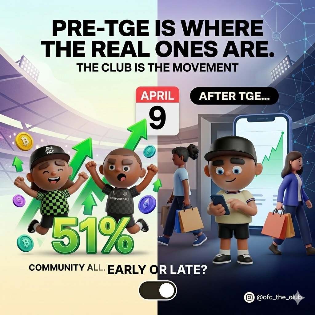 blocklancer36's tweet photo. Most people will discover @ofc_the_club after TGE…
But the real ones? They’re already here before April 9 👀
51% going to the community says it all.
This isn’t just a token… it’s a movement 🚀
So tell me—are you early or already late?
@ofc_the_club  #OFC $OFC https://t.co/2G1THbnGfa