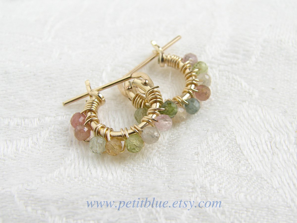 JewelryByMikako's tweet image. Tourmaline Earrings ~ Multi-Pastel Color Tourmaline ~ October Birthday Gift ~ 14K GF Hoop Earrings ~Small Wire Wrapped Hoop Earrings tuppu.net/a6a9087e  #GemstoneEarrings