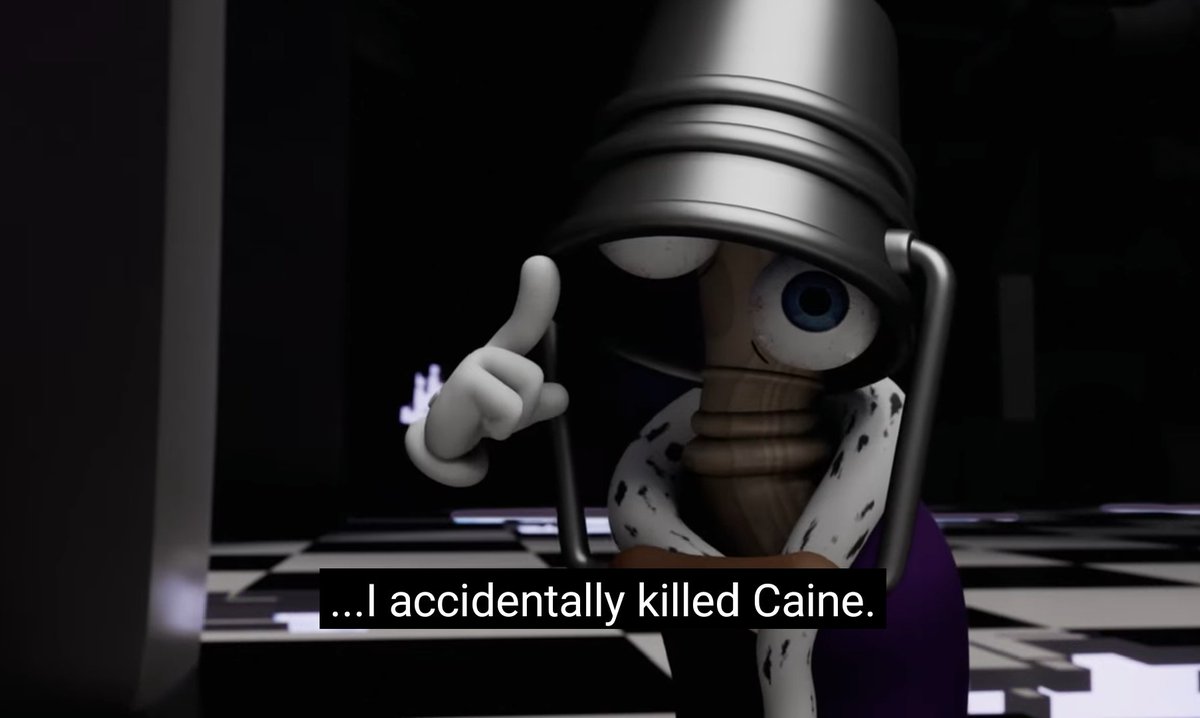 And when he leaves pillow fort he rolls back to darkness+bucket combo when it's hard to fully read his emotions
BUT to be fair when he tells the cast about killing Caine he kinda opens up a little. Like he lifts the bucket so we can see a bit of his shocked face