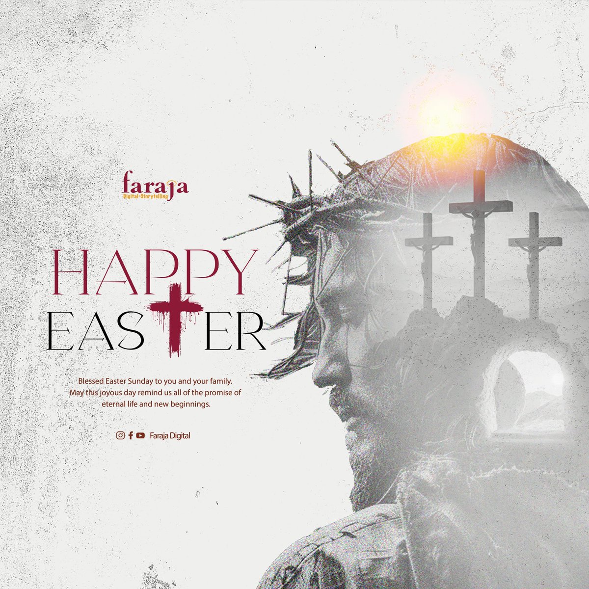 FarajaDigital's tweet photo. “He is not here, He is risen!”

Today we celebrate hope, renewal, and new beginnings. 
Happy Easter from Faraja Digital!🥳 https://t.co/pCJ1Wk9qPp