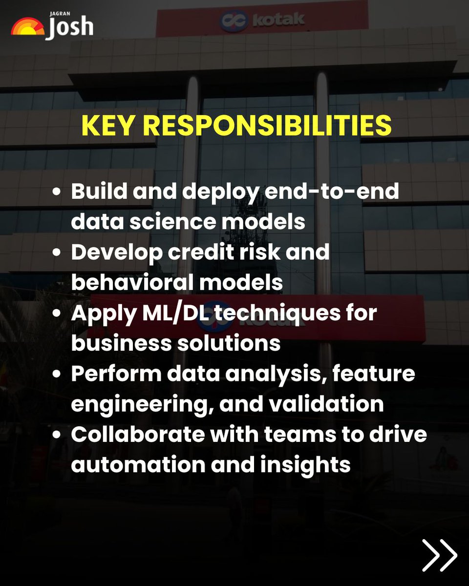 Jagranjosh's tweet image. Great opportunity for professionals with 4–10 yrs experience in data science &amp;amp; ML.
📍 Bengaluru | 🕒 Full-Time
Apply now 👉 Jagran Josh Private Jobs
#DataScienceJobs #TechJobs #PrivateJobs #BangaloreJobs #JagranJosh