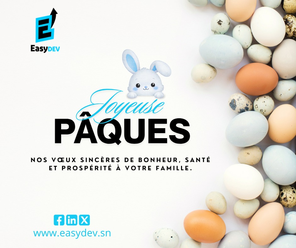 Easydevsn's tweet photo. 🌼 Joyeuses Pâques à tous ! 
Que cette journée soit remplie de joie et de moments précieux.
#Pâques #Easydev #Joie https://t.co/VcPgzPsNQb