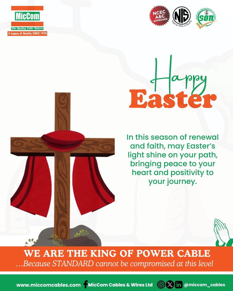 MicComCables's tweet photo. This Easter, we’re reminded of renewal, faith, and new beginnings.

Wishing you peace, hope, and light this season.

Happy Easter from all of us at MicCom. 

#HappyEaster #Faith #Renewal #Hope #MicCom https://t.co/yfnY2PTuk2