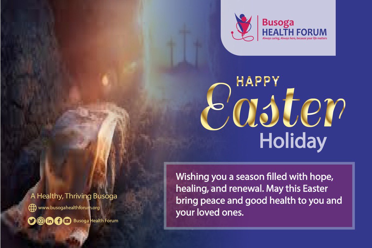 BusogaHealth's tweet photo. He is risen, bringing hope and new beginnings.
May this Easter inspire us to serve humanity with renewed purpose.
Happy Easter from Busoga Health Forum https://t.co/y51DvMrcm7