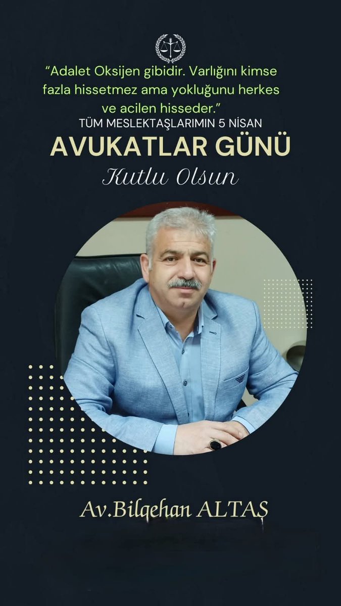 BilgehanALTAS's tweet photo. Adaletin vazgeçilmez savunucuları değerli meslektaşlarımın gününü kutluyorum... https://t.co/QNgmuydIs3