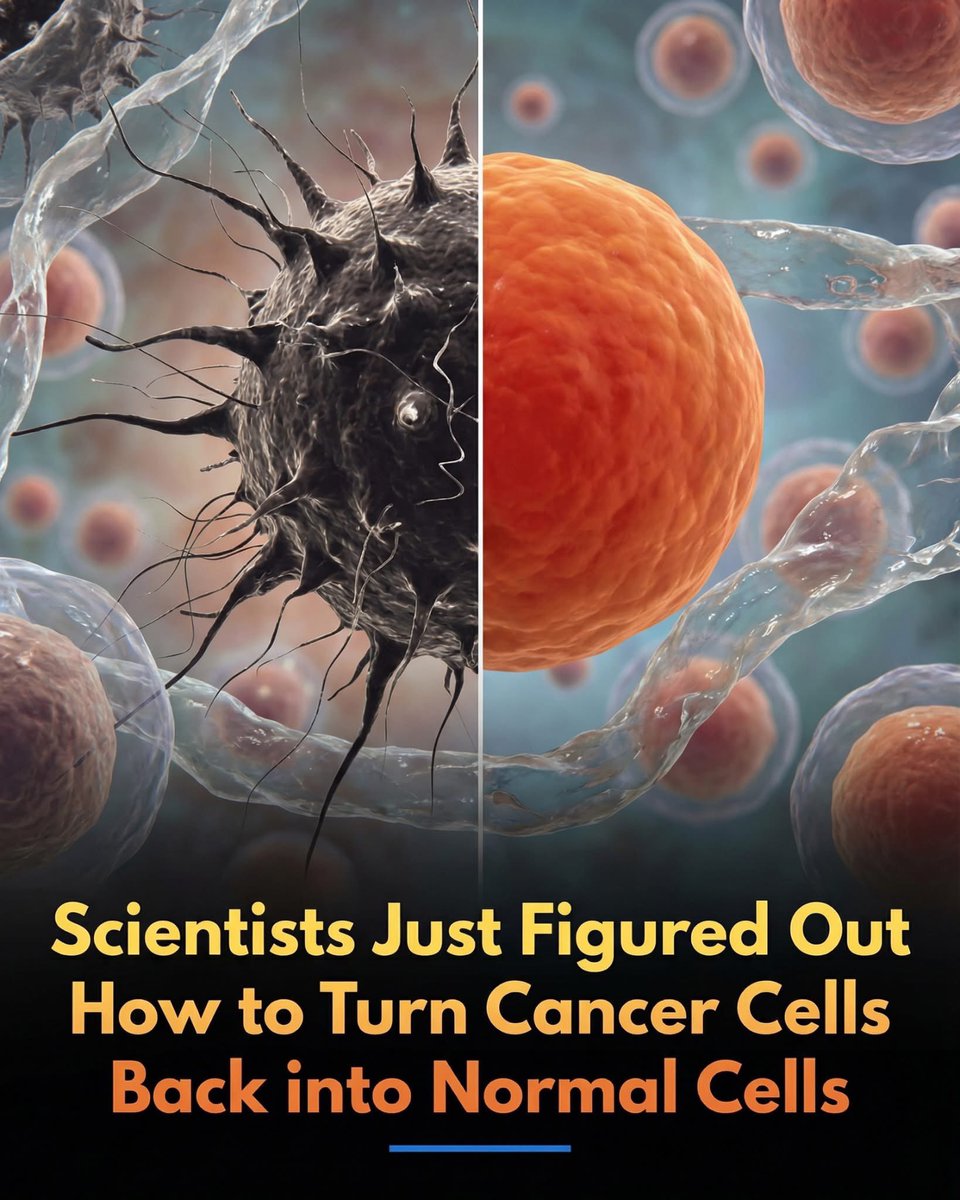 🚨 Breakthrough treatment flips cancer cells back into normal cells.

Researchers at KAIST have pioneered "reversible cancer therapy," a new approach that transforms malignant tumors into healthy tissue without damaging the body.

Scientists have reached a new frontier in the