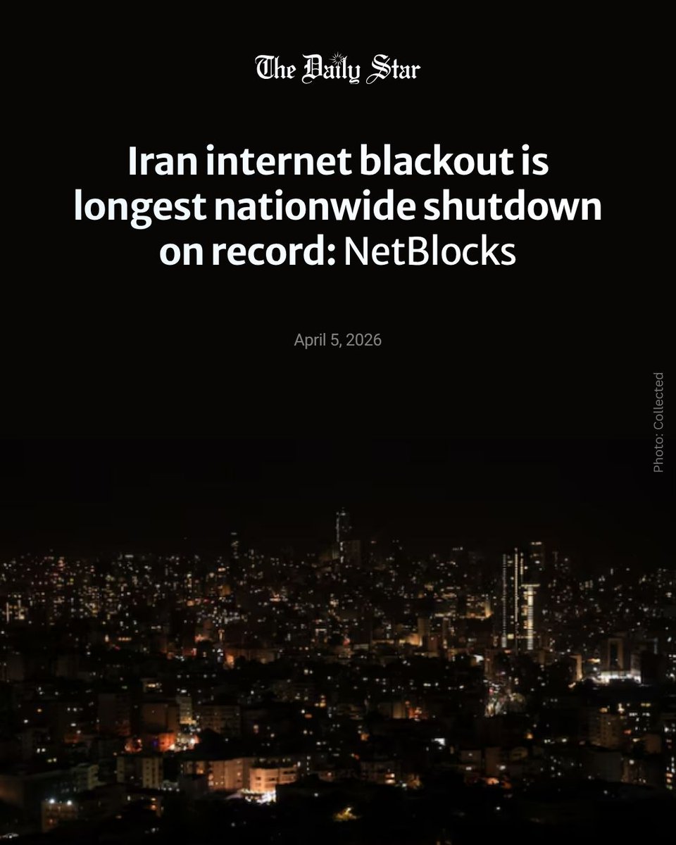 dailystarnews's tweet image. #Iran's #InternetBlackout, first imposed well over a month ago, is now the longest nationwide #Shutdown on record, according to the monitor NetBlocks.
🔗
thedailystar.net/news/world/new…

#WorldNews