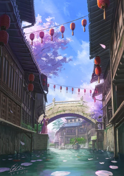 自作のイラスト。アジア風の景観、キャラクターの絵を集めました。メコン川流域の田園風景なんかも好きなんで、そのうち描いてみたいです。 #海外向けだと思う画像を上げろ
