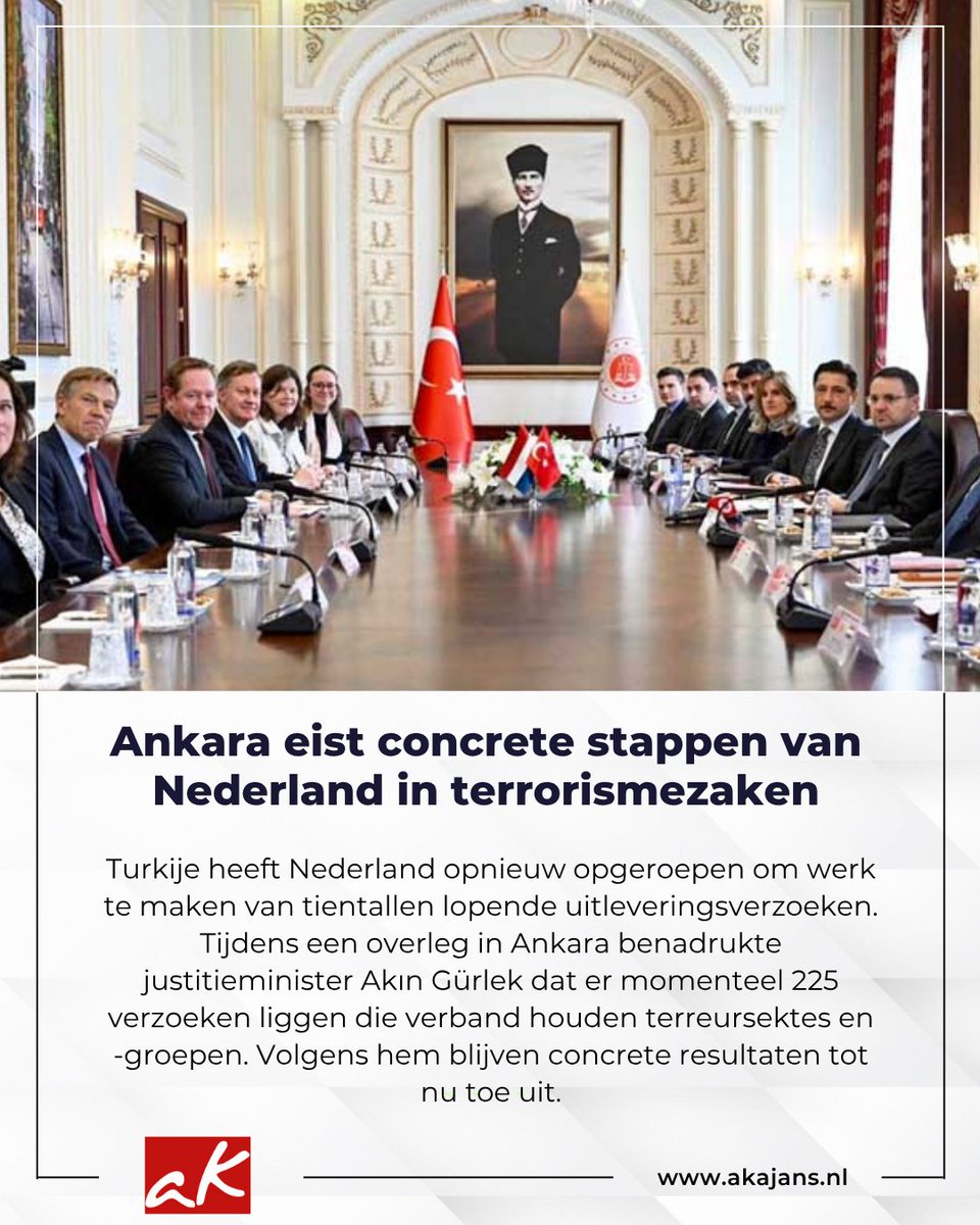 akajans's tweet image. Ankara eist concrete stappen van Nederland in terrorismezaken

Turkije heeft Nederland opnieuw opgeroepen om werk te maken van tientallen lopende uitleveringsverzoeken

Lees verder: akajans.nl/ankara-eist-co…

#Turkije #Nederland #TurksNieuws #TurkseMedia #Ankara