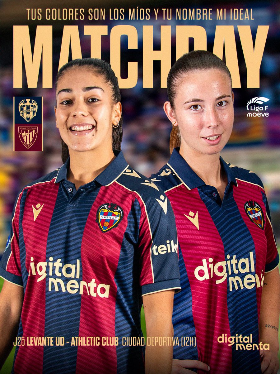 LUDfemenino's tweet photo. ⚔️MATCHDAY⚔️
🕒 12:00
🆚 @AthleticClubFem 
🏟️ Ciudad Deportiva de Buñol https://t.co/1ijE11olxm