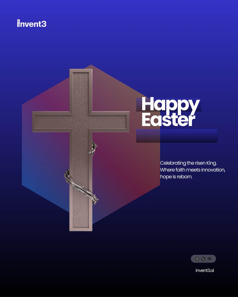 invent3ai's tweet photo. From breakdown to breakthrough renewal is always possible. This Easter, reset what matters, Happy Easter.

#HappyEaster #Invent3 https://t.co/jlSgM8IH5j