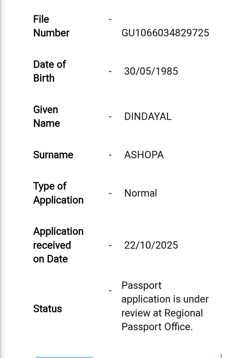 Mahi_NRI's tweet photo. @rpoguwahati Application was submitted on 22.10.2025 as attached application number and from there multiple times visited office and provided all documents, why still no response ? https://t.co/o5BrJmdw9G