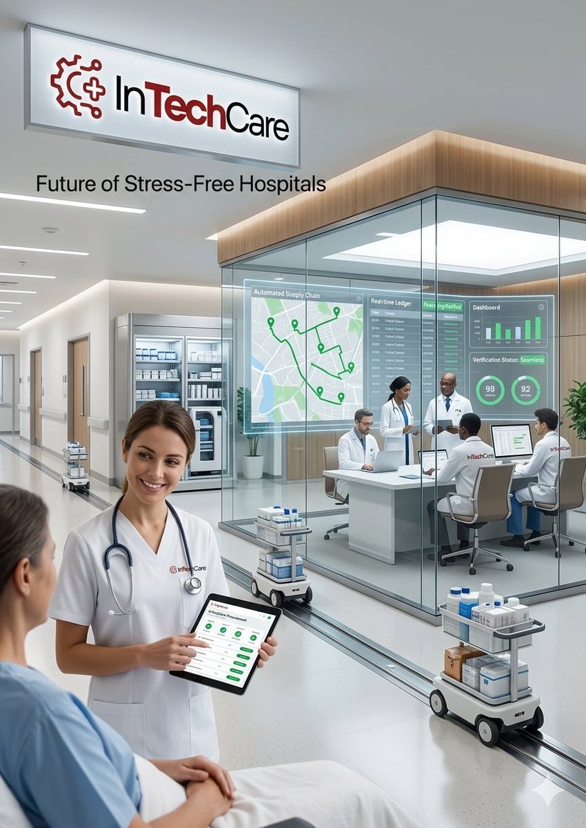 InTechCare8's tweet photo. InTechCare transforms hospitals into stress-free environments by managing procurement, financing, and logistics, allowing healthcare professionals to focus entirely on patient care.#InTechCare #Sidrachain
https://t.co/UHeUjEMaSS https://t.co/Anb8BJhxE8
