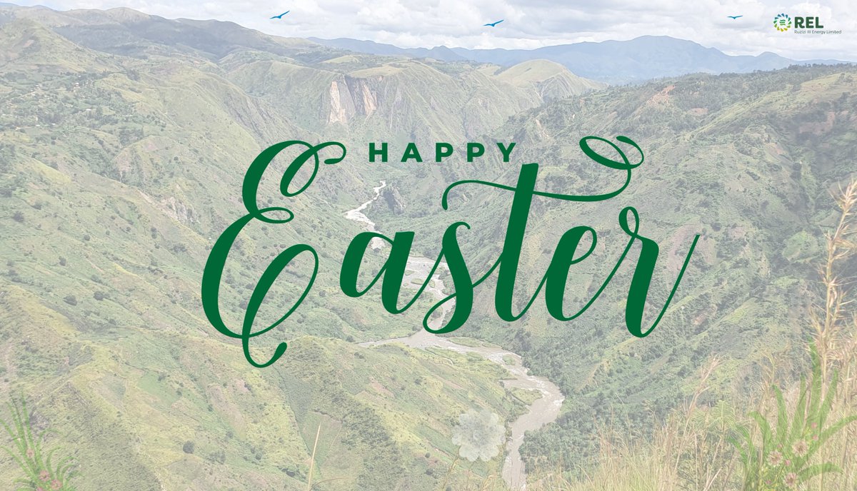 Ruzizi_3's tweet photo. REL wishes you a joyful and peaceful #Easter.

May this season bring renewed hope and prosperity to all.
#RuziziIII #InfrastructureDevelopment #EnergyForDevelopment #GreatLakesRegion #CleanEnergy #RenewableEnergy #Hydropower #EnergyTransition #Burundi #DRC #Rwanda https://t.co/uZ1RZNbIRF