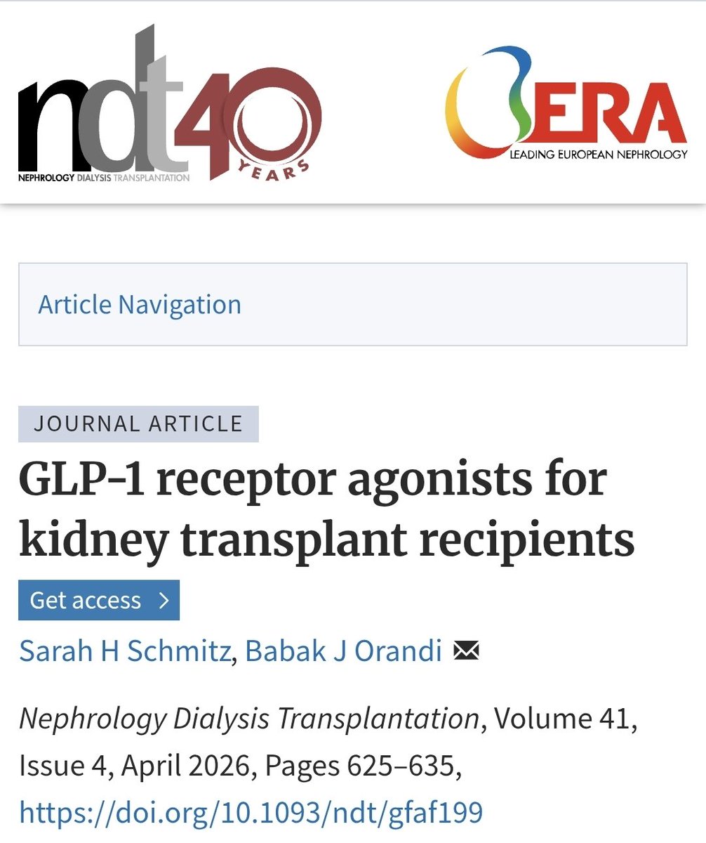 HaddiyaIntissar's tweet image. #GLP1 receptor agonists in #kidney #transplant: Promising benefits: Glycaemic control, Weight loss &amp;amp; Cardio-renal protection
No clear signal for rejection or major interactions.
But: GI side effects + limited long-term data 
@AfricanAFRAN @ISNkidneycare @ISNeducation @goKDIGO