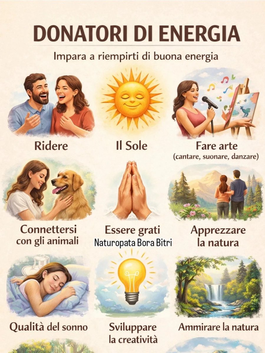 coachindomabile's tweet image. ⭐️ DONATORI DI ENERGIA 💫 

Non tutta l’energia arriva dal cibo.
Esiste un’energia più sottile, ma altrettanto potente: quella che nutre mente, sistema nervoso e anima.

#energiavitale #benessere #naturopatía #equilibro #stiledivita