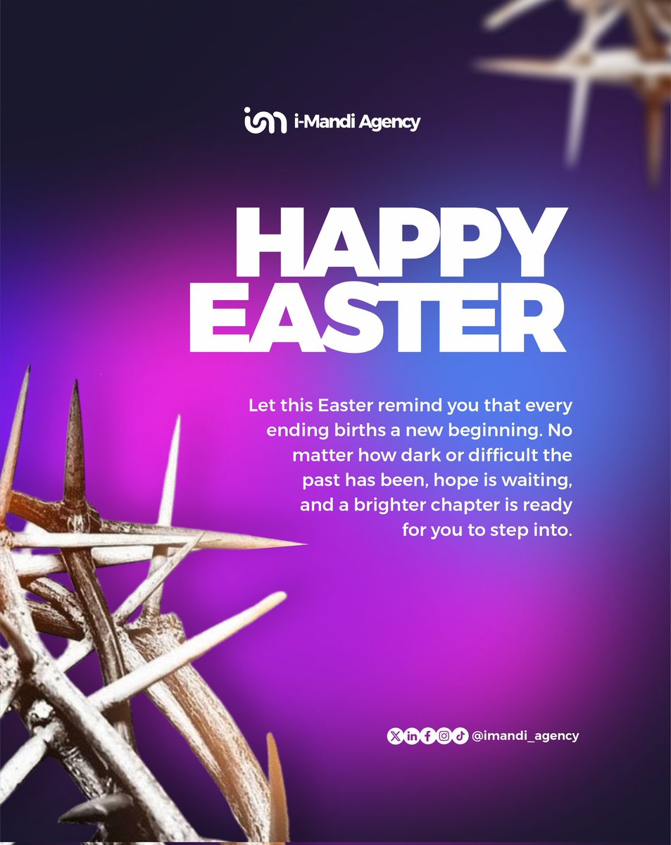 imandiagency's tweet photo. Easter celebrates the power of Jesus’ resurrection. It's a reminder that death could not hold Him, and no challenge is too great for God’s plan. Through His sacrifice, we are given hope, love, and the promise of new life.

Happy Easter From All Of Us At i-Mandi Agency!

#Easter https://t.co/dKxmzSx1c5