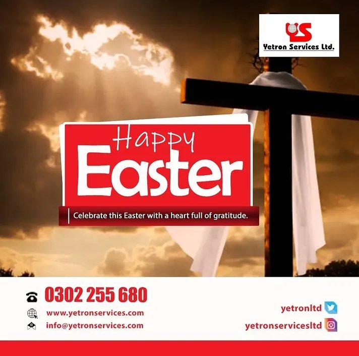 YetronLtd's tweet photo. "May the resurrection of Christ awaken all hidden blessings in our lives. Happy Easter to you all." 

Yetron Services... Quest For Perfection!!! 
#happyeaster #mediaadvertisement #billboards #installation #consultancy #outdoor #art #graphics #accraghana #0302255680 #0302255681 https://t.co/84bVovcceb