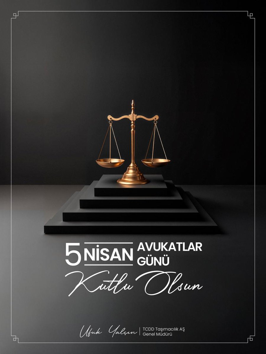 Hak arayışına rehberlik eden, adaletin tecelli etmesine katkı veren, hukuk sisteminin en önemli unsurlarından olan, başta demiryolu ailemize mensup hukukçular olmak üzere tüm avukatların 5 Nisan #AvukatlarGünü'nü tebrik ediyorum.  
#TürkiyeHızlanıyor 🇹🇷