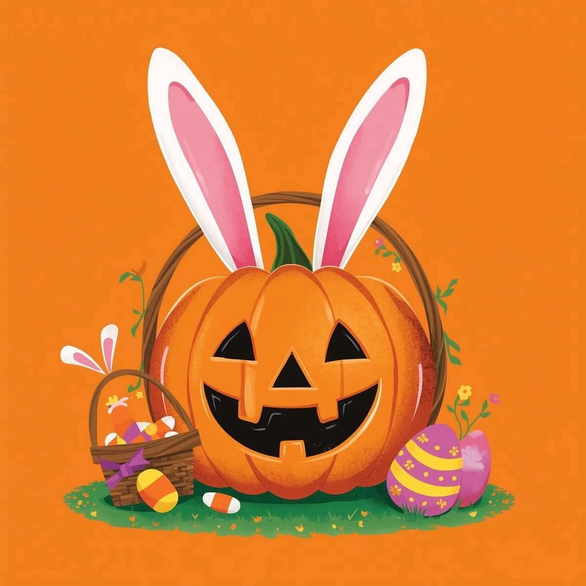 NosCalanGaeaf's tweet photo. Happy Easter!! 🎃🐰 https://t.co/uWSmsuivXC