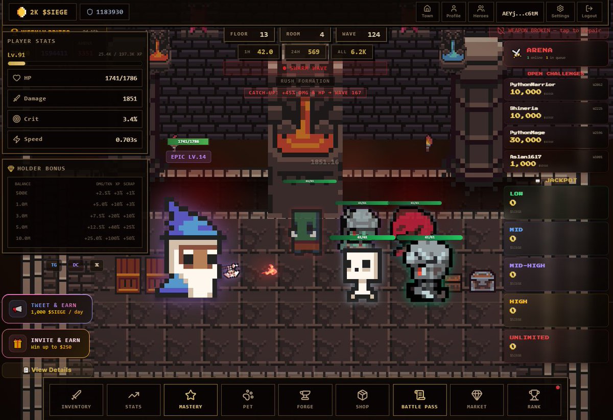 2nd day! <a href="/solsiege/">Sol Siege | Idle Game | F2P | Play to Earn</a>