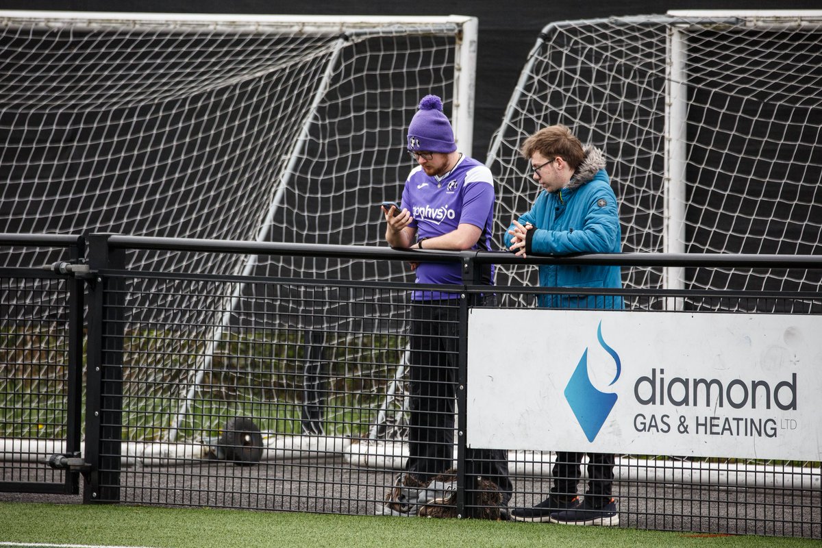 thewessexway's tweet photo. @Piranfilms, @Goal_Mass, the OG Purps Ultras and the chairman and stewards at yesterday's historic win for @afc_stoneham in the #favase.  A wonderful afternoon at Stoneham Lane.

#marchtothearch #upthepurps https://t.co/5N1FXPpaY4