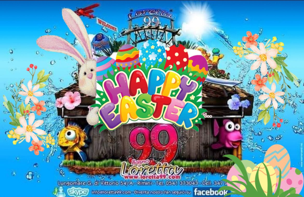 bagno99's tweet photo. Se vogliamo scambiarci tradizionalmente gli #auguri di #Pasqua e #Pasquetta ci trovate già in spiaggia...
In alternativa ve li porgiamo digitalmente 🥚🐣🐰🥂 https://t.co/5Va4AtUoun