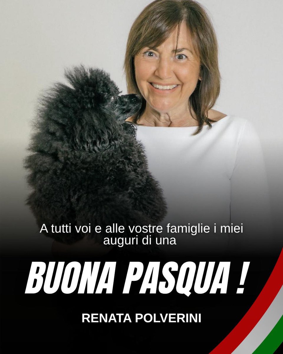 renatapolverini's tweet photo. A tutti voi e alle vostre famiglie arrivino i miei più grandi auguri di una buona Pasqua.

Che sia un momento da dedicare al riposo, agli affetti stabili e a tutti coloro che vi vogliono bene!!

#pasqua #easter #pasqua2026 https://t.co/nsqb8qIUrL