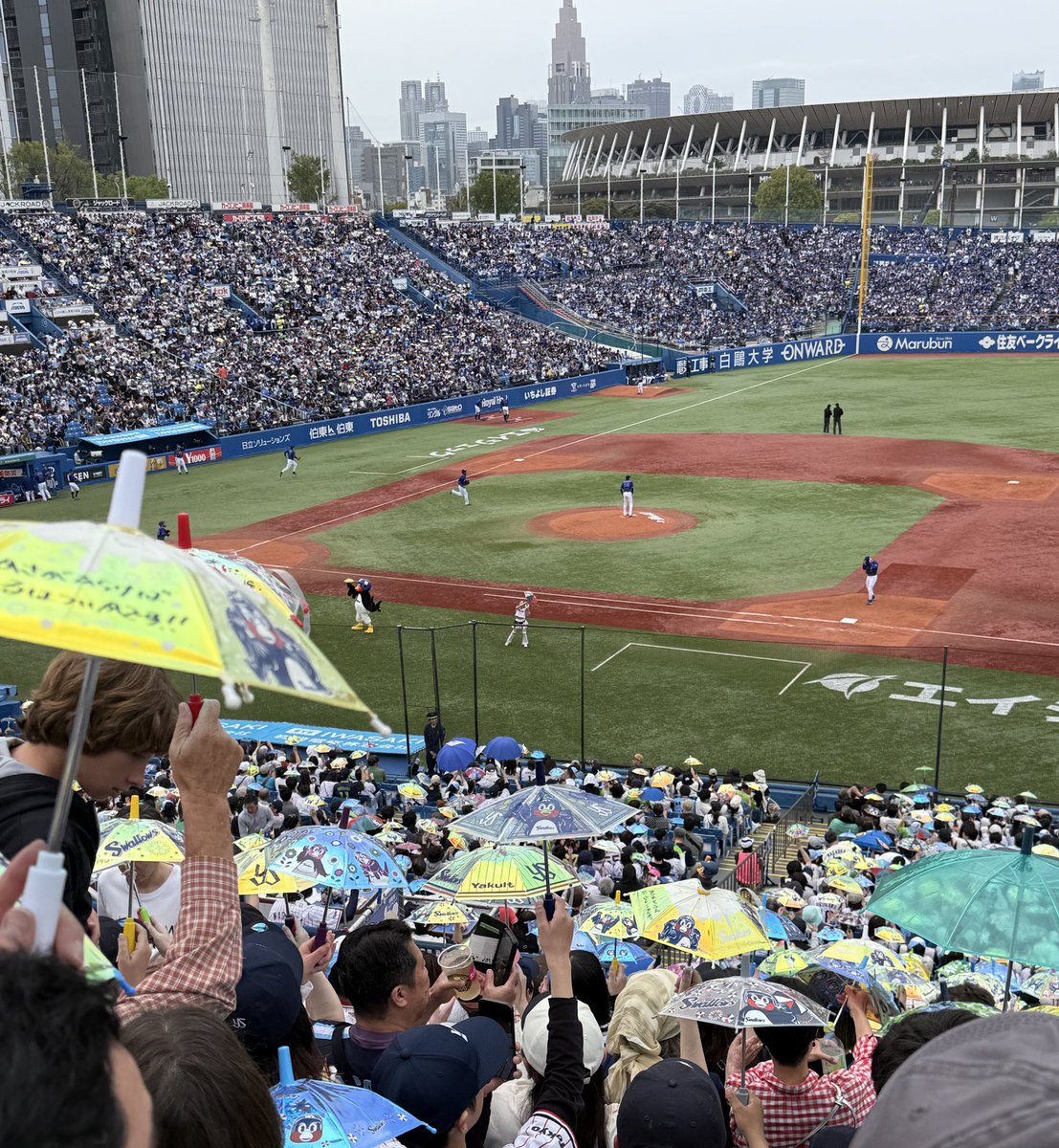 ebikichi2010's tweet image. 本日も #Vanityyy とスワローズの応燕へ！
5-0で厳しい展開から7回裏、1点返してからあれよあれよと同点に！そしてサンタナの逆転ホームラン！すごい試合だった😆
まさに #燕心全開 !
今月の京都〜富山もバリバリのライブ期待してます！🔥
#POWERBEAUTIFULツアー