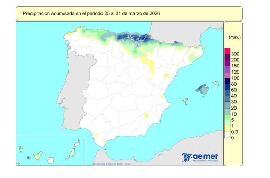 dsn's tweet photo. 05 abril 2026 #NacionalDSN🇪🇸 #Precipitaciones Acumuladas @AEMET_Esp #AmenazasyRiesgosSN #CambioClimático y degradación del medio natural @mitecogob #AEMETBlog #Meteorología https://t.co/OVFiQFTx5i https://t.co/pJz1au7a4l