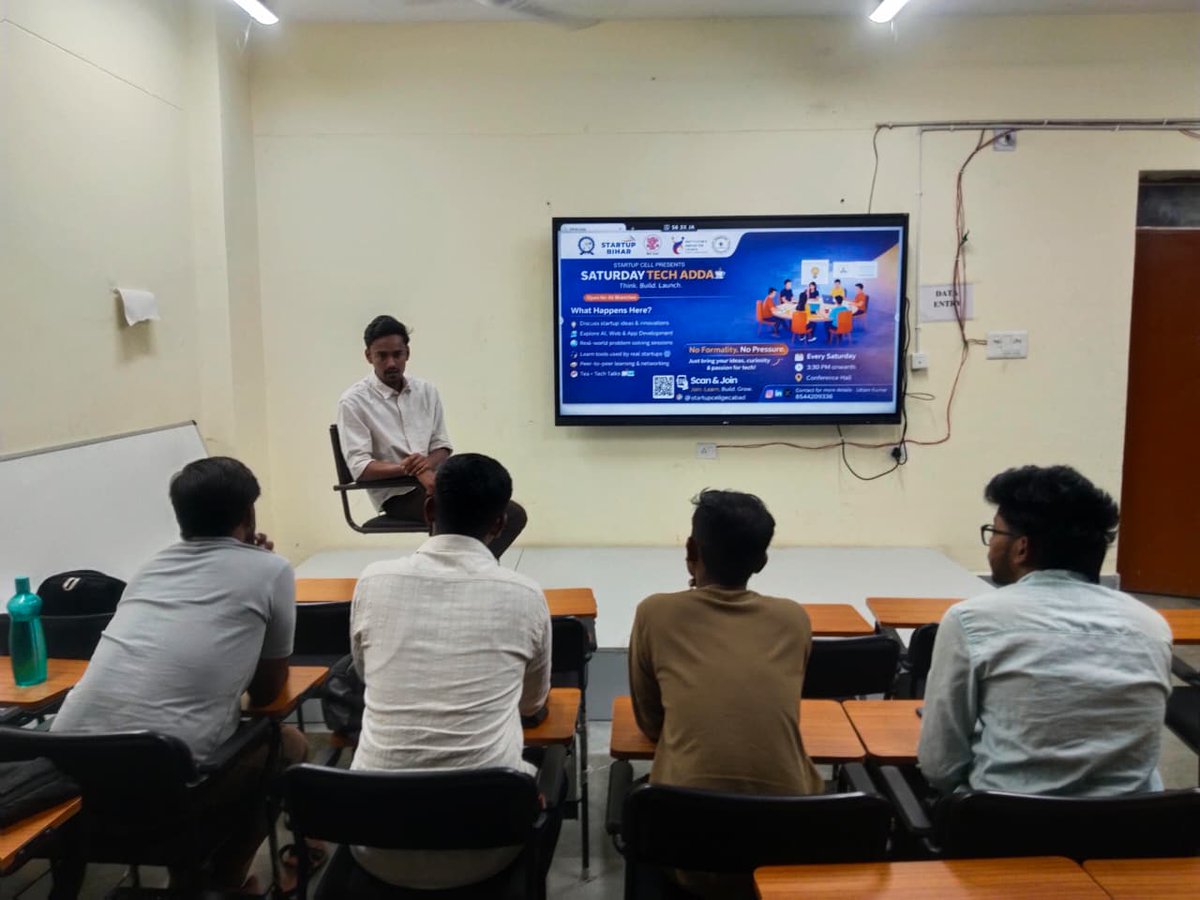 startupcell_gec's tweet photo. Building ideas into reality, one Saturday at a time ☕💡
Join us at Saturday Tech Adda and turn your thoughts into innovation 🚀
#StartupLife #TechAdda #Innovation https://t.co/TKyqgqIo90