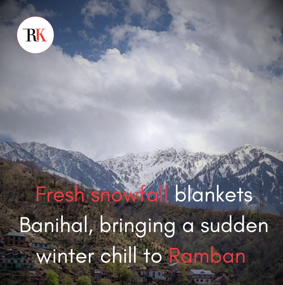 RisingKashmir's tweet image. #Fresh snowfall blankets #Banihal, bringing a sudden winter chill to #Ramban 

#Jammuandkashmir
#Snow