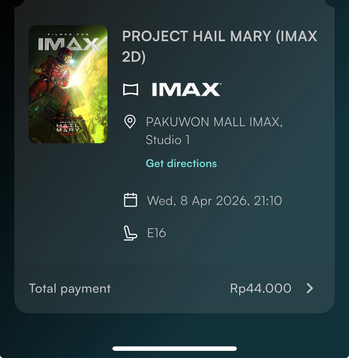 dittodong's tweet photo. WTS
Tiket Project Hail Mary
IMAX Pakuwon Mall Surabaya
Price m-tix
Alesan jual salah theater https://t.co/cUxJWVQliH
