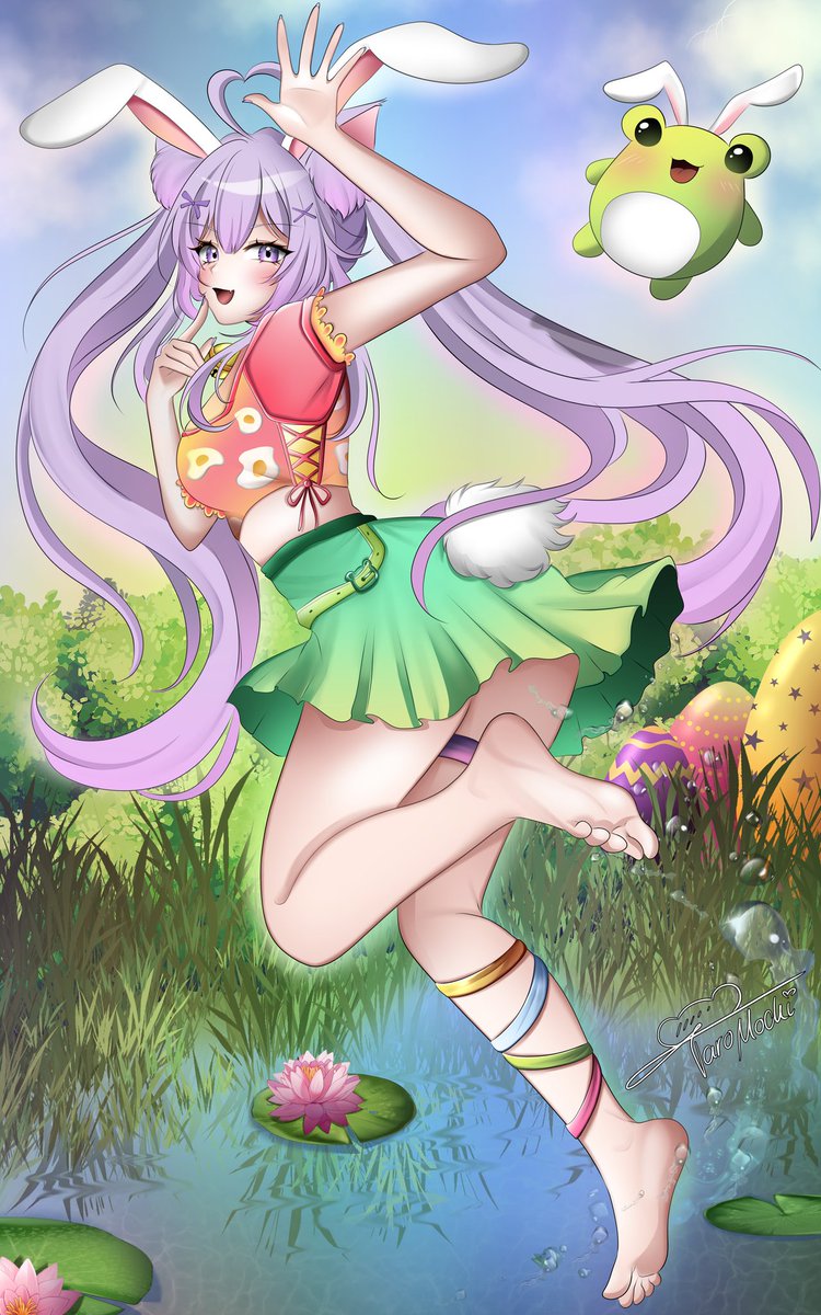 taromochivt's tweet photo. 🐰🌸 frohe Ostern an alle Süßfrösche da draußen ~ 🌸🐰 

Genießt noch das lange Wochenende ! Das ist schneller vorbei als man gucken kann und ich hoffe ihr findet ein paar Eier hihi ×~°×°~× 

🎨: @ Me 

#vtuber #digitalart #gervtuber https://t.co/WfO2TZ6jmn