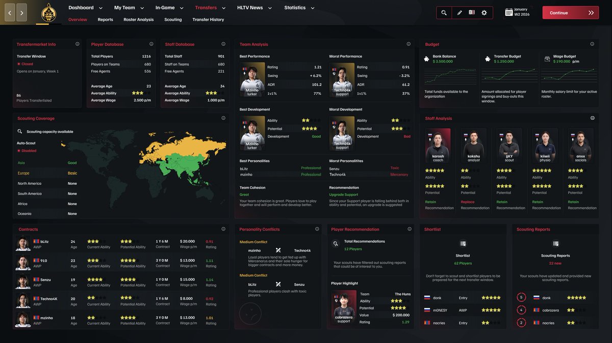 RushBManager's tweet photo. Like Football Manager... but for Counter-Strike! 
Wishlist on Steam 👇