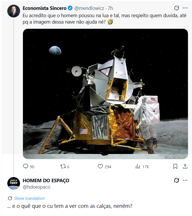 é cada manifestação de idiotia que vou te contar, meu...