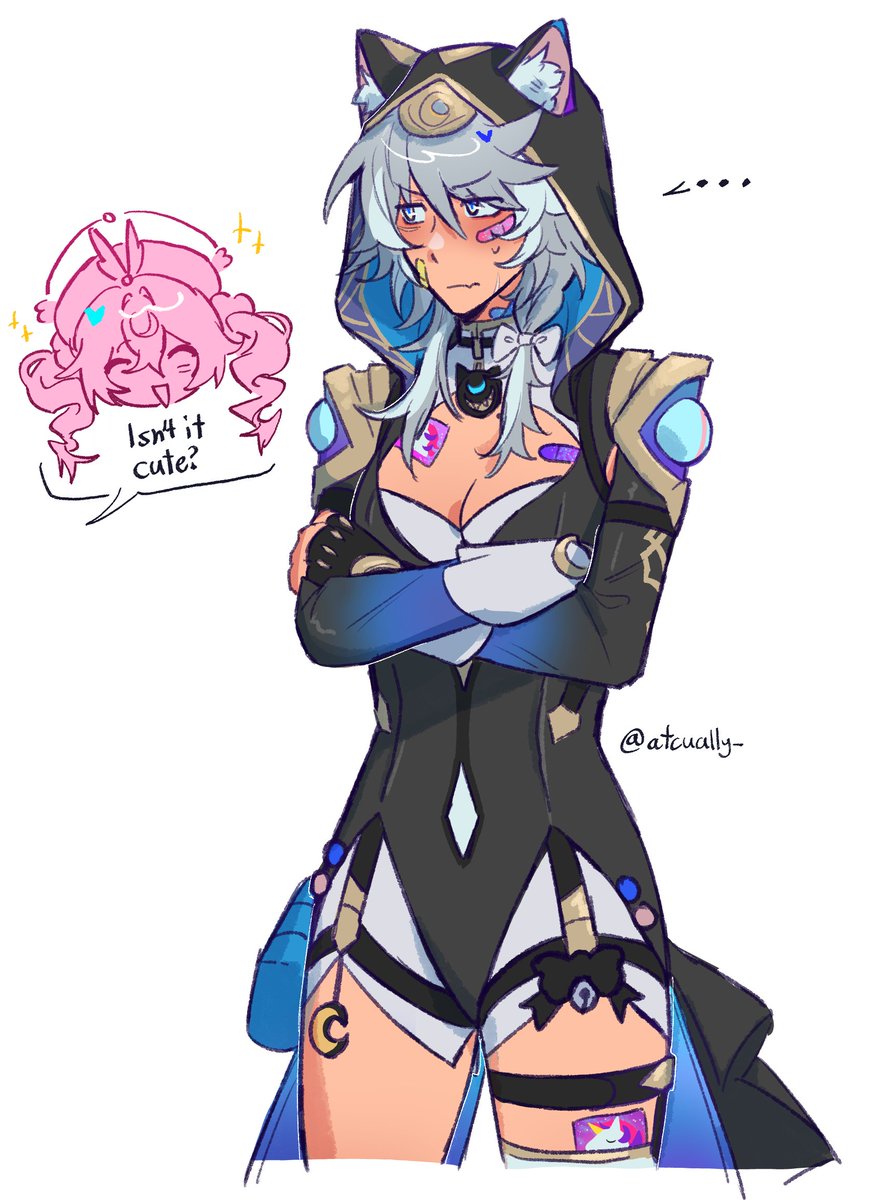 hyacine and her pretty princess unicorn band-aids
#hyacipher