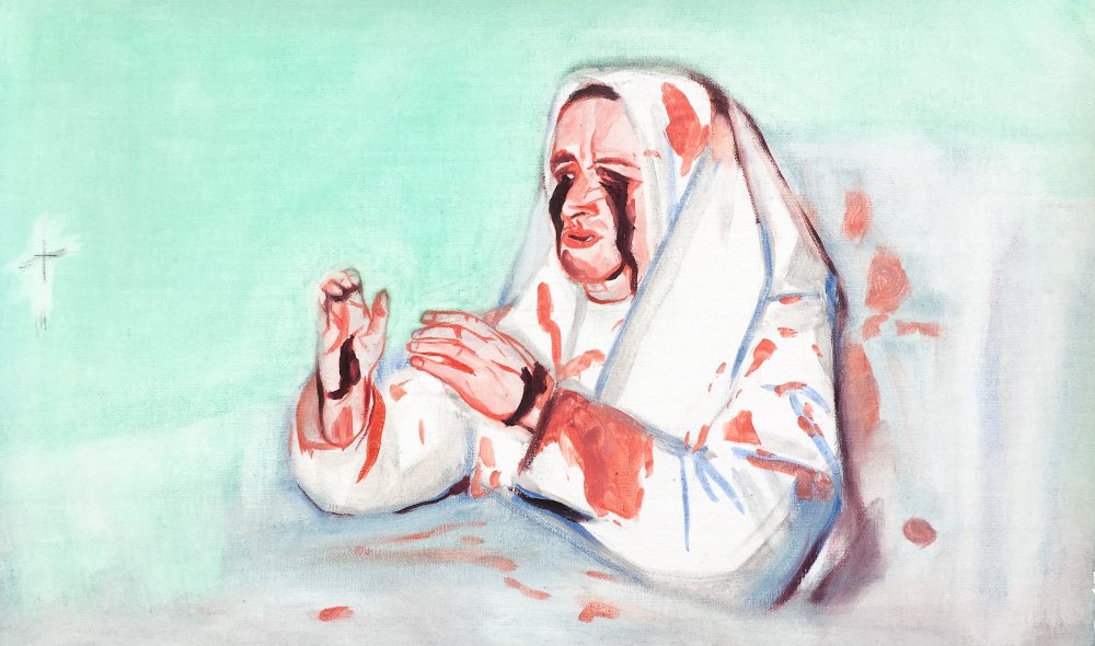 FJSXYZ's tweet image. Stigmata - Therese Neumann, Konnersreuth/Bayern 1956 
#Karfreitag #Goodfriday #stigmata
[FJS2021 / detail / oil/canvas 39 x 53,5 cm]