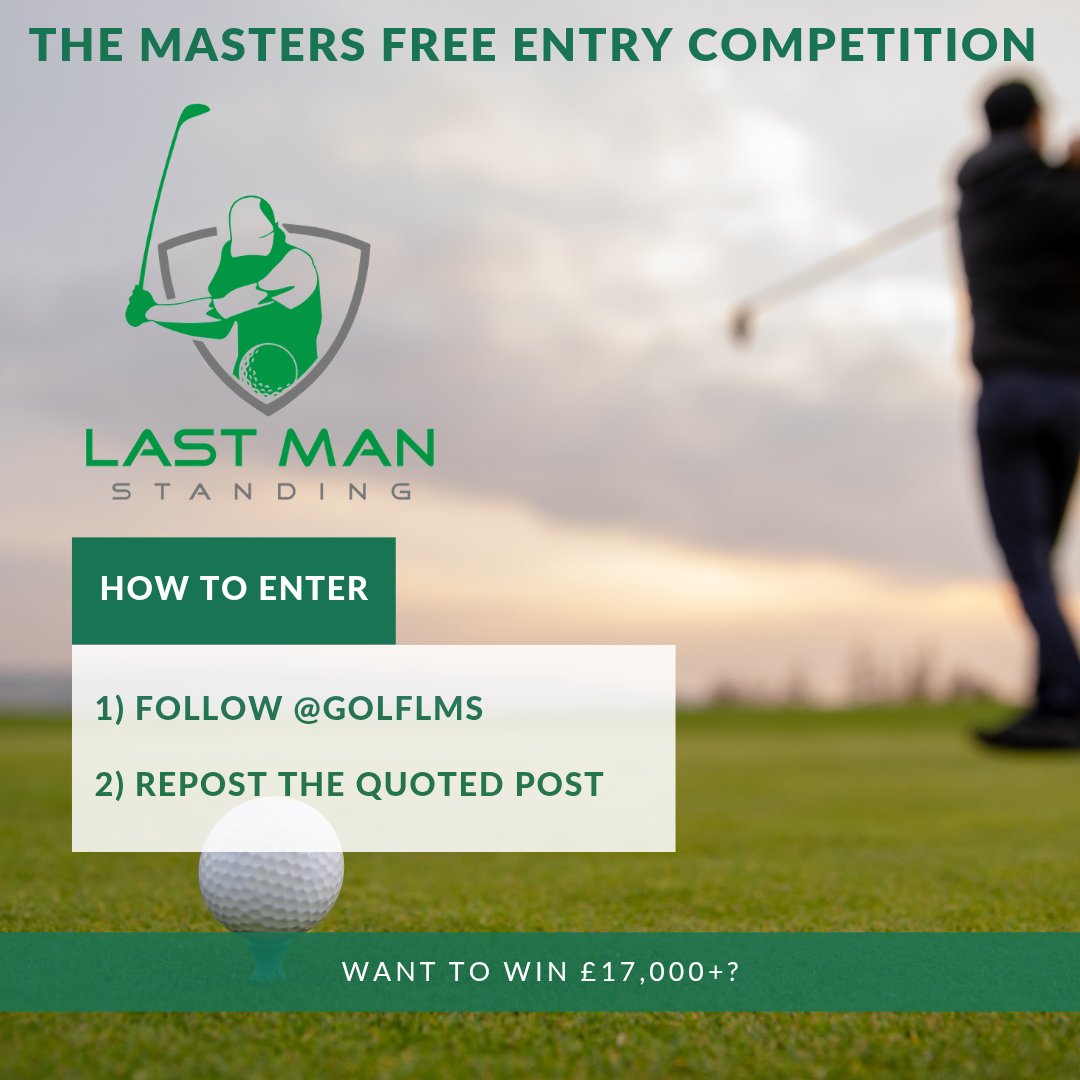 FREE ENTRY COMPETITION 🤯

What's better than the chance of winning thousands off a tenner? 

Winning thousands for FREE 🤯

You only have to do two things 

1) Follow <a href="/GolfLMS/">Golf Last Man Standing</a> 

2) Repost the quoted post ⬇️