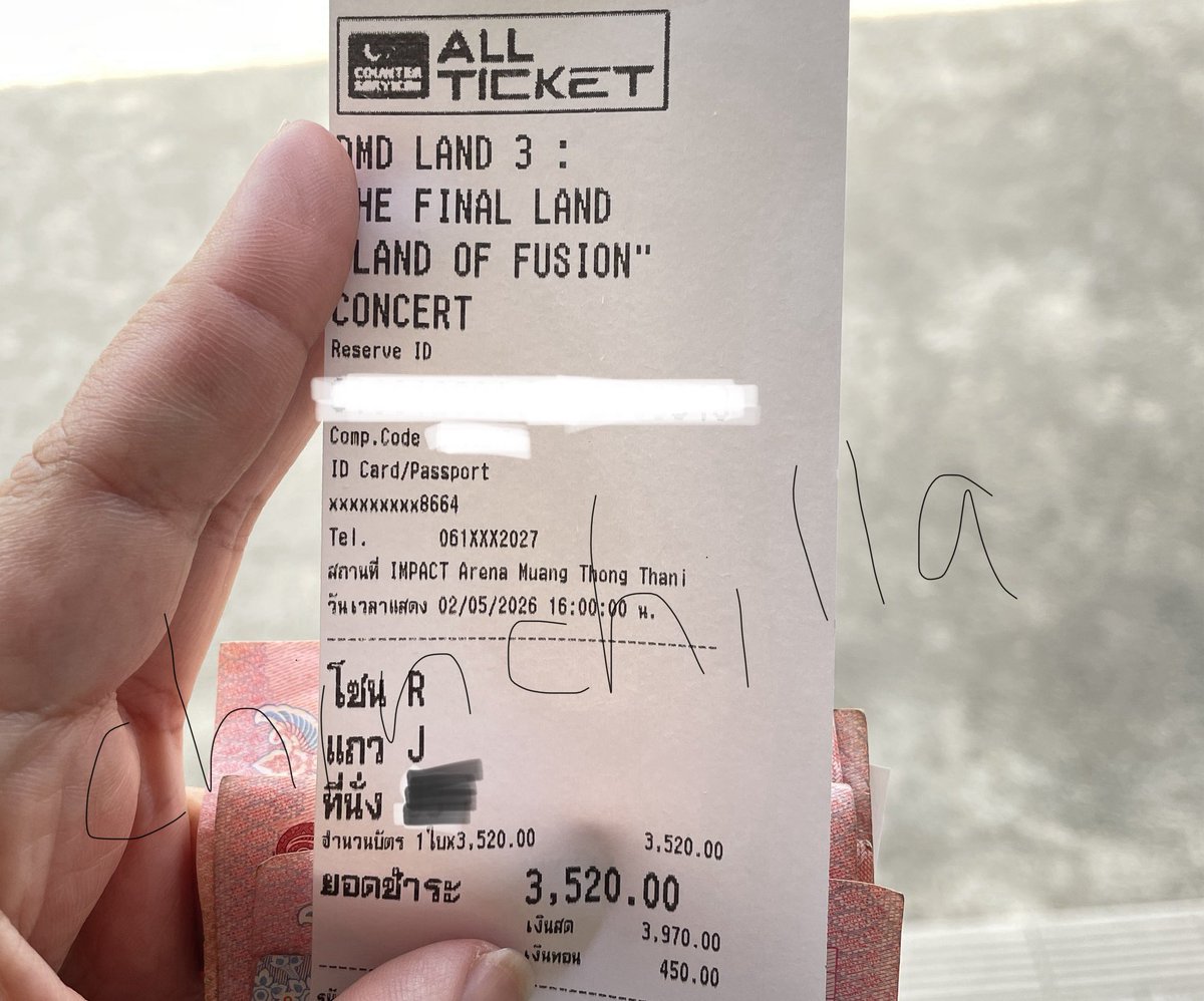 wts // ขาย 3500 1 ใบ

Day1 รอบวันเสาร์ 2/5/2026
 🛍️ โซน R row J
 🎀 ที่นั่ง J0X

นัดรับพร้อมเอกสารมอบอำนาจ

***not original price***
มัดจำ 50% จ่ายที่เหลือตอนนัดรับ
(แลกคอนแทคได้ค่ะ)

สนใจ dm ได้เลยค่า
#DMDLAND3